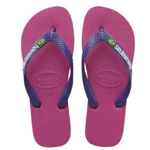 Havaianas Brazil Logo Kids Pink and Blue Flip Flop